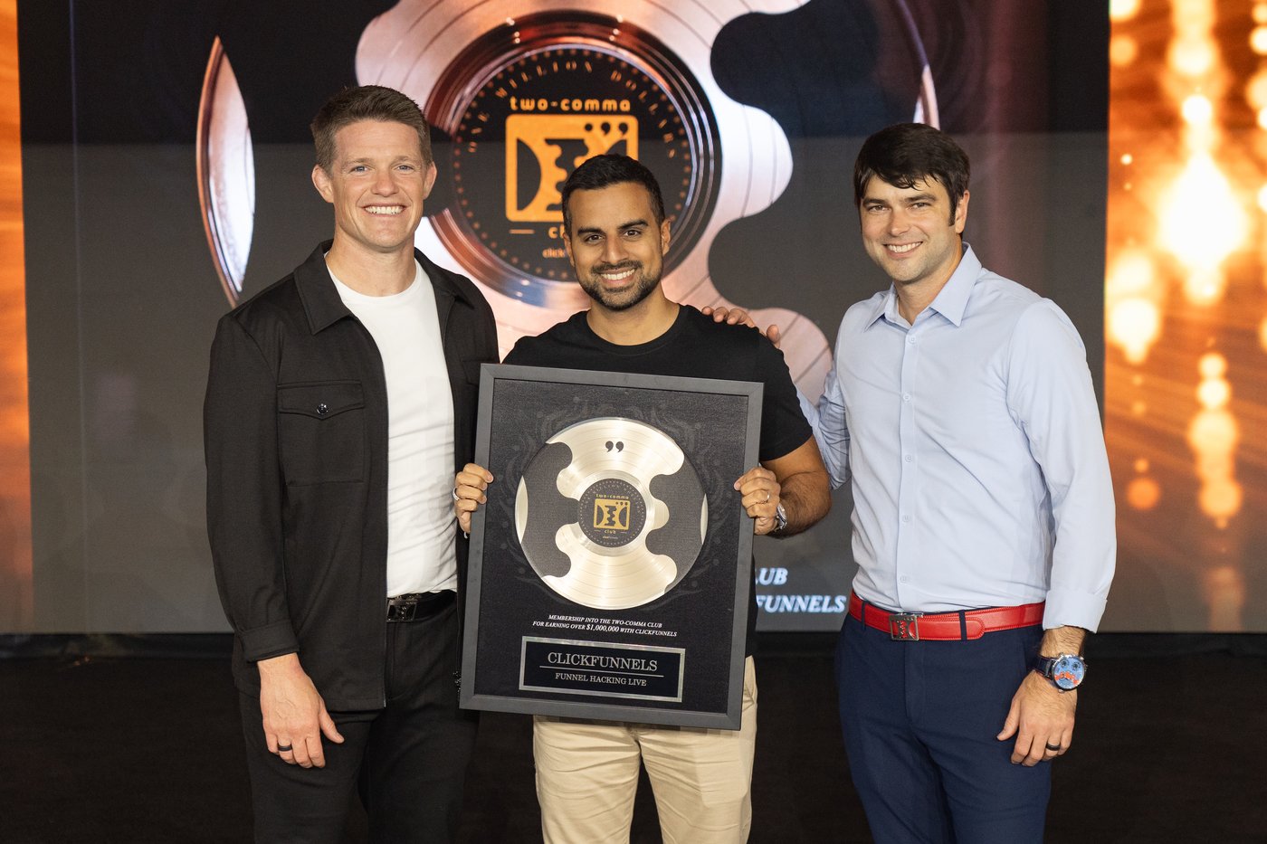 With Russell Brunson — First $1,000,000 award, Two-Comma Club 2023